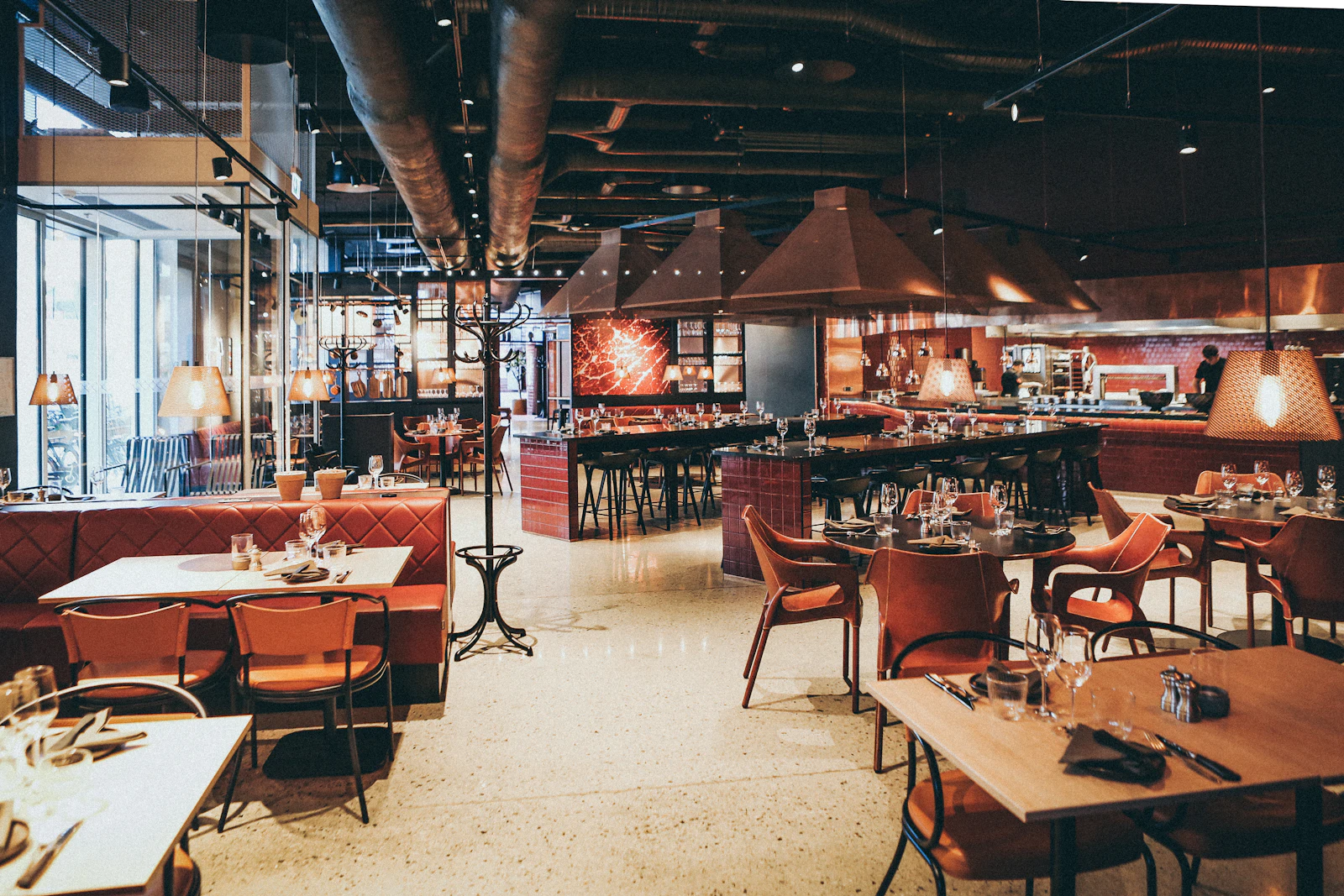 Dining room of a Canadian restaurant during service